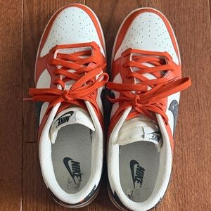 Nike Kids Bright Orange and White Sneakers